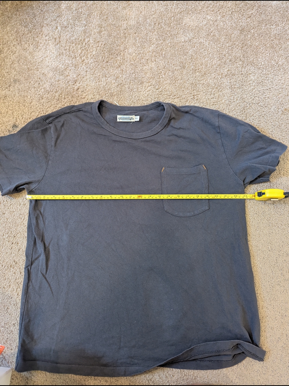 Freenote Cloth 9 oz Pocket Tee Grey XL